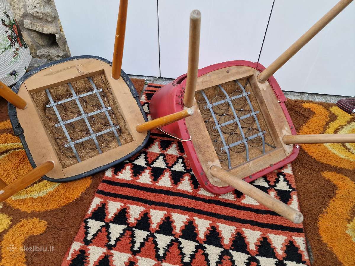 Vintažinės Mid century kėdės ir pufai - nuotraukos Nr. 20