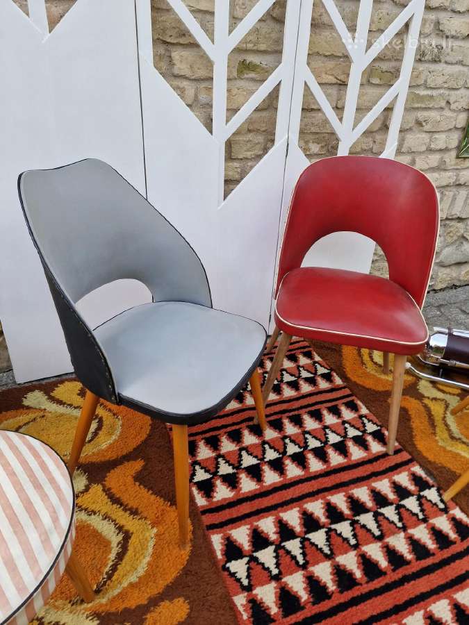 Vintažinės Mid century kėdės ir pufai - nuotraukos Nr. 24