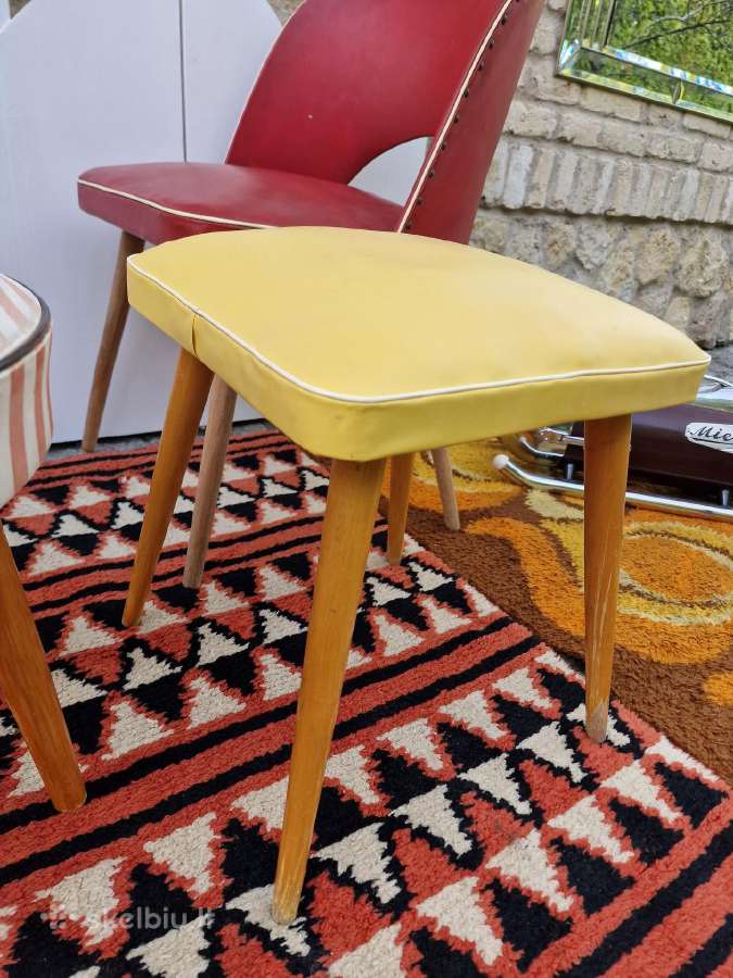 Vintažinės Mid century kėdės ir pufai - nuotraukos Nr. 28