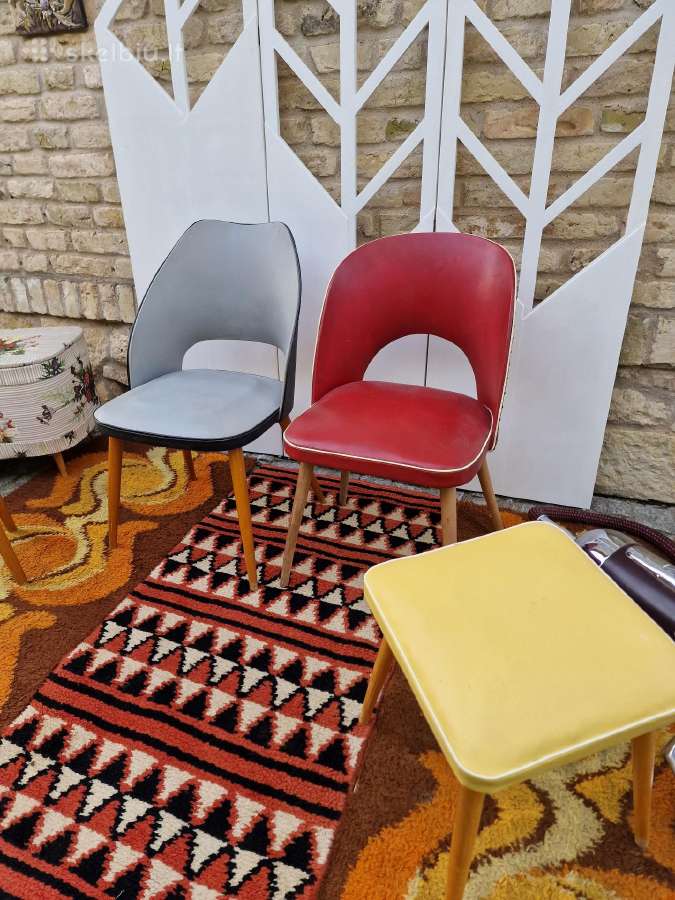 Vintažinės Mid century kėdės ir pufai - nuotraukos Nr. 37