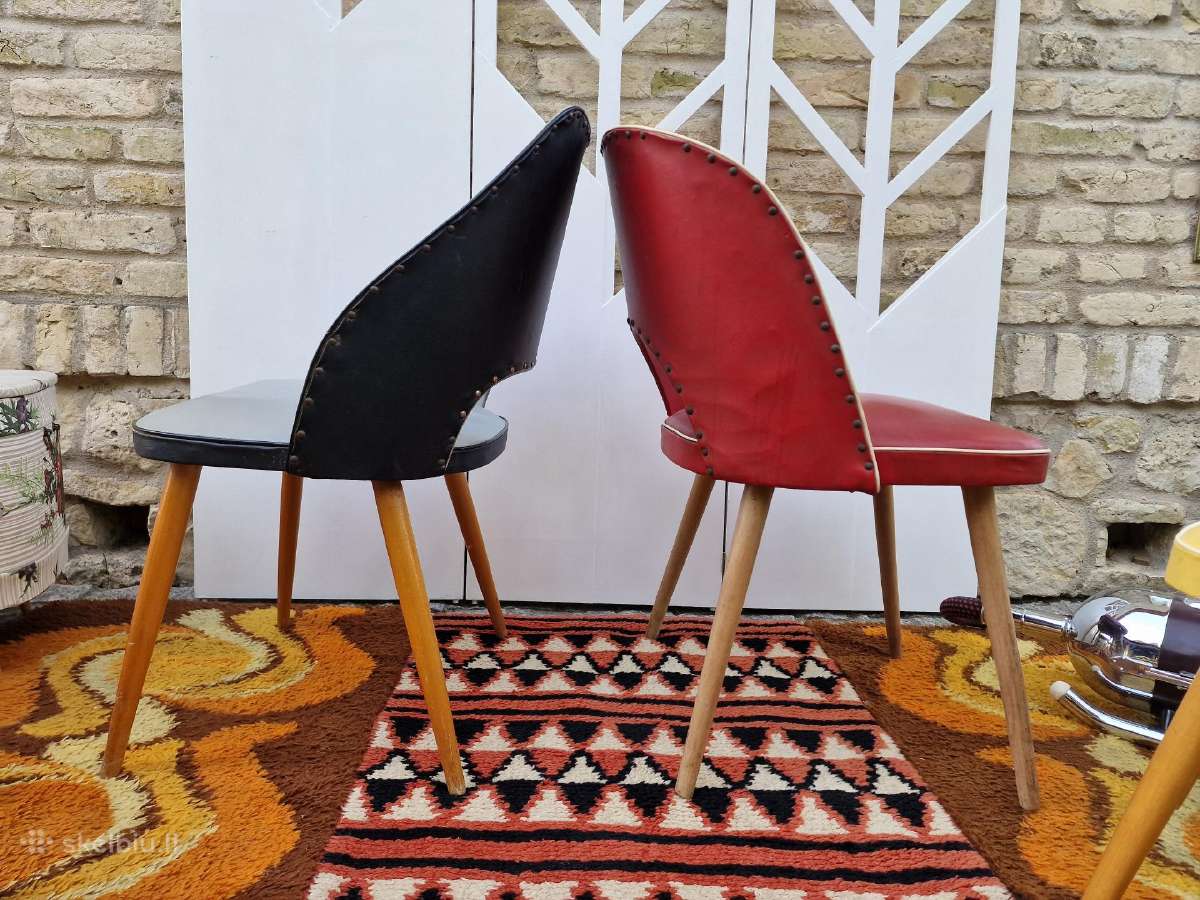 Vintažinės Mid century kėdės ir pufai - nuotraukos Nr. 38