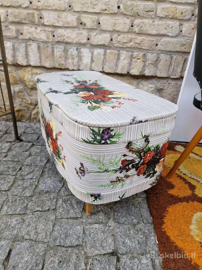 Vintažinis Mid Century pufas/ daiktadėžė - nuotraukos Nr. 7