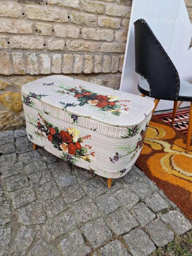 Vintažinis Mid Century pufas/ daiktadėžė - nuotraukos Nr. 8