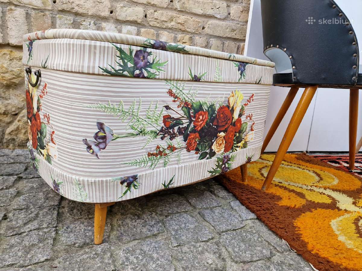 Vintažinis Mid Century pufas/ daiktadėžė - nuotraukos Nr. 14