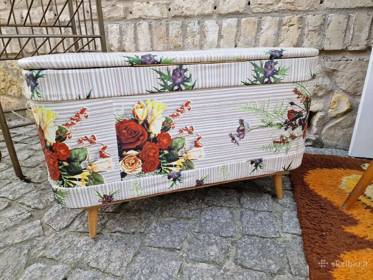 Vintažinis Mid Century pufas/ daiktadėžė - nuotraukos Nr. 17
