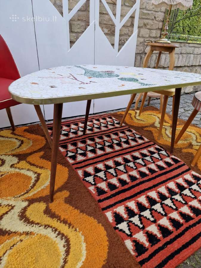 Vintažinis Mid Century keramikinis kavos staliukas - nuotraukos Nr. 2