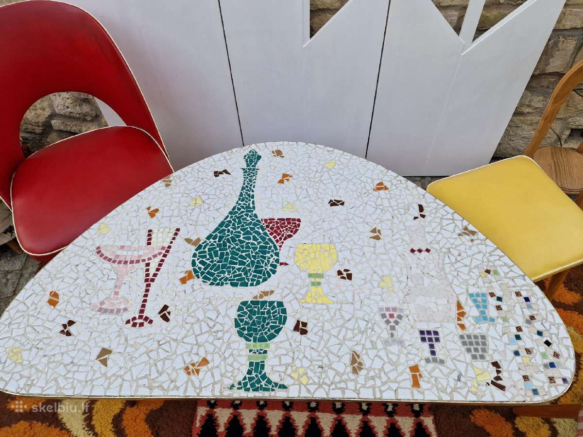 Vintažinis Mid Century keramikinis kavos staliukas - nuotraukos Nr. 5