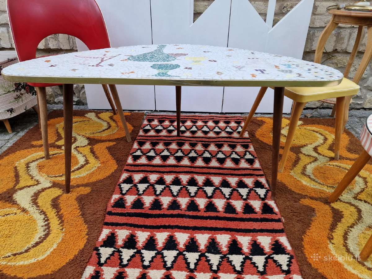 Vintažinis Mid Century keramikinis kavos staliukas - nuotraukos Nr. 13