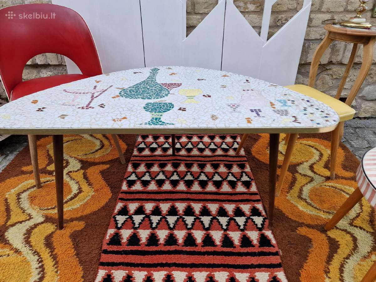 Vintažinis Mid Century keramikinis kavos staliukas - nuotraukos Nr. 14