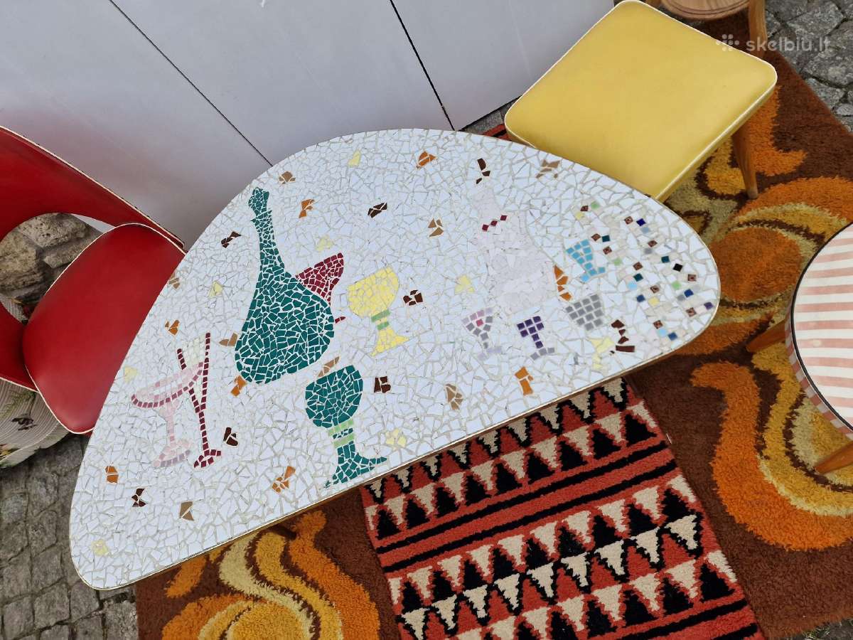 Vintažinis Mid Century keramikinis kavos staliukas - nuotraukos Nr. 16