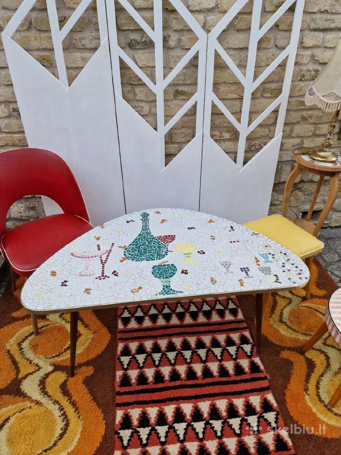 Vintažinis Mid Century keramikinis kavos staliukas - nuotraukos Nr. 17