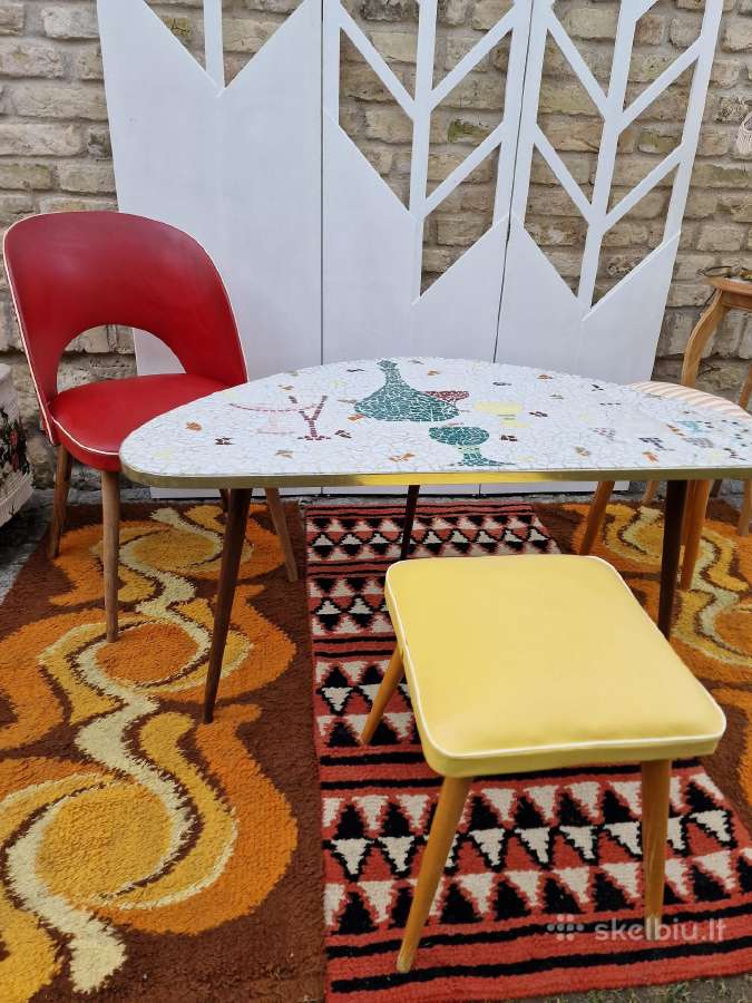 Vintažinis Mid Century keramikinis kavos staliukas - nuotraukos Nr. 18