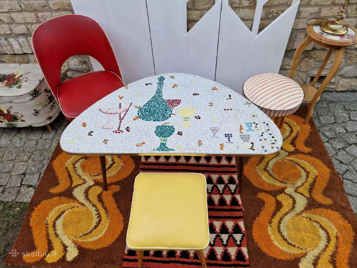 Vintažinis Mid Century keramikinis kavos staliukas - nuotraukos Nr. 20