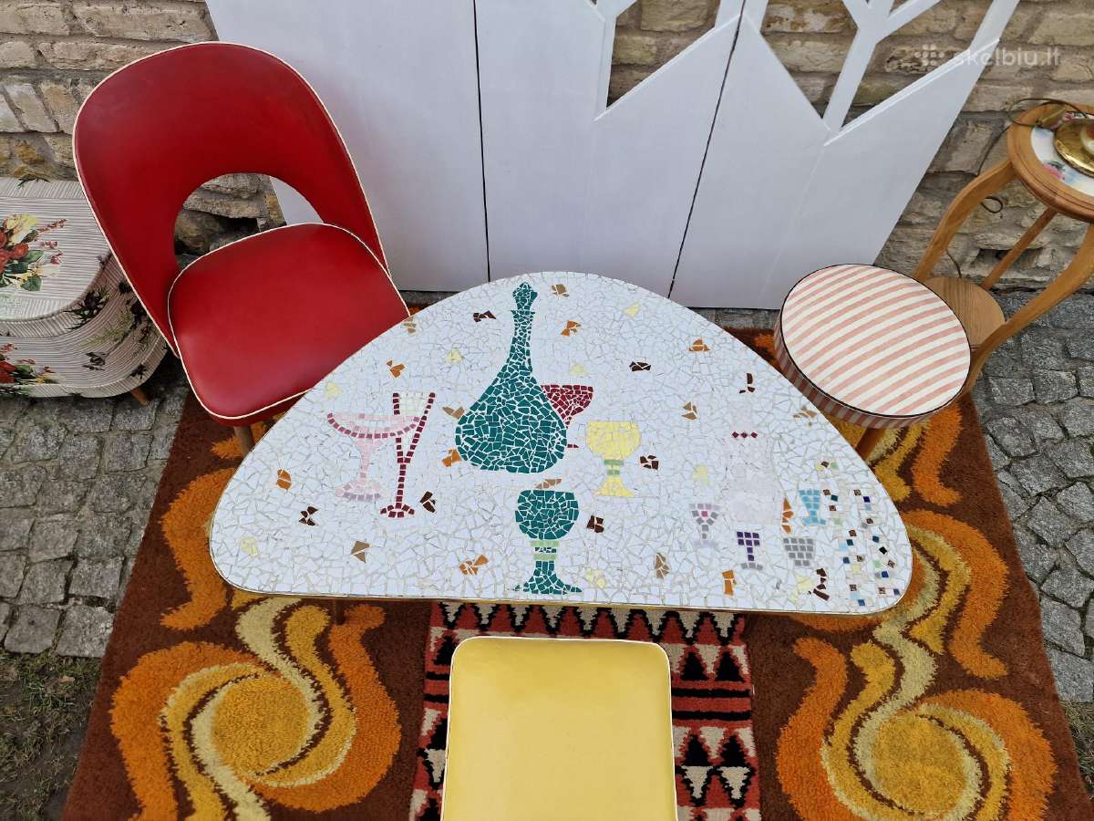Vintažinis Mid Century keramikinis kavos staliukas - nuotraukos Nr. 21