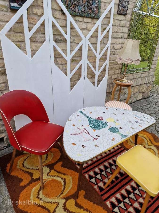 Vintažinis Mid Century keramikinis kavos staliukas - nuotraukos Nr. 23