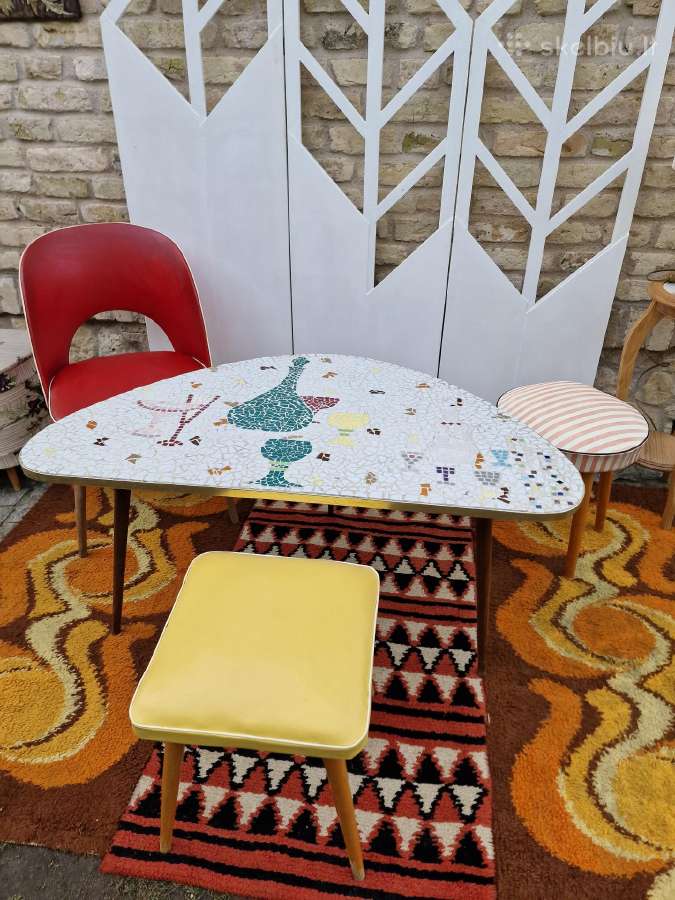 Vintažinis Mid Century keramikinis kavos staliukas - nuotraukos Nr. 24