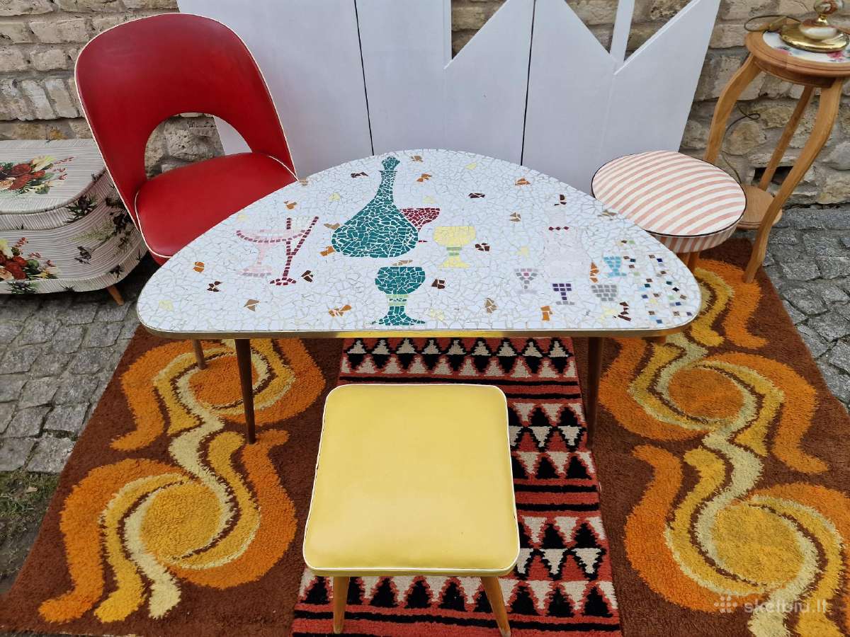 Vintažinis Mid Century keramikinis kavos staliukas - nuotraukos Nr. 27