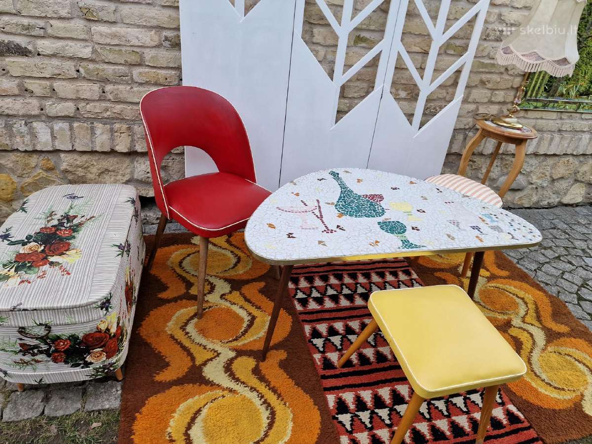 Vintažinis Mid Century keramikinis kavos staliukas - nuotraukos Nr. 29
