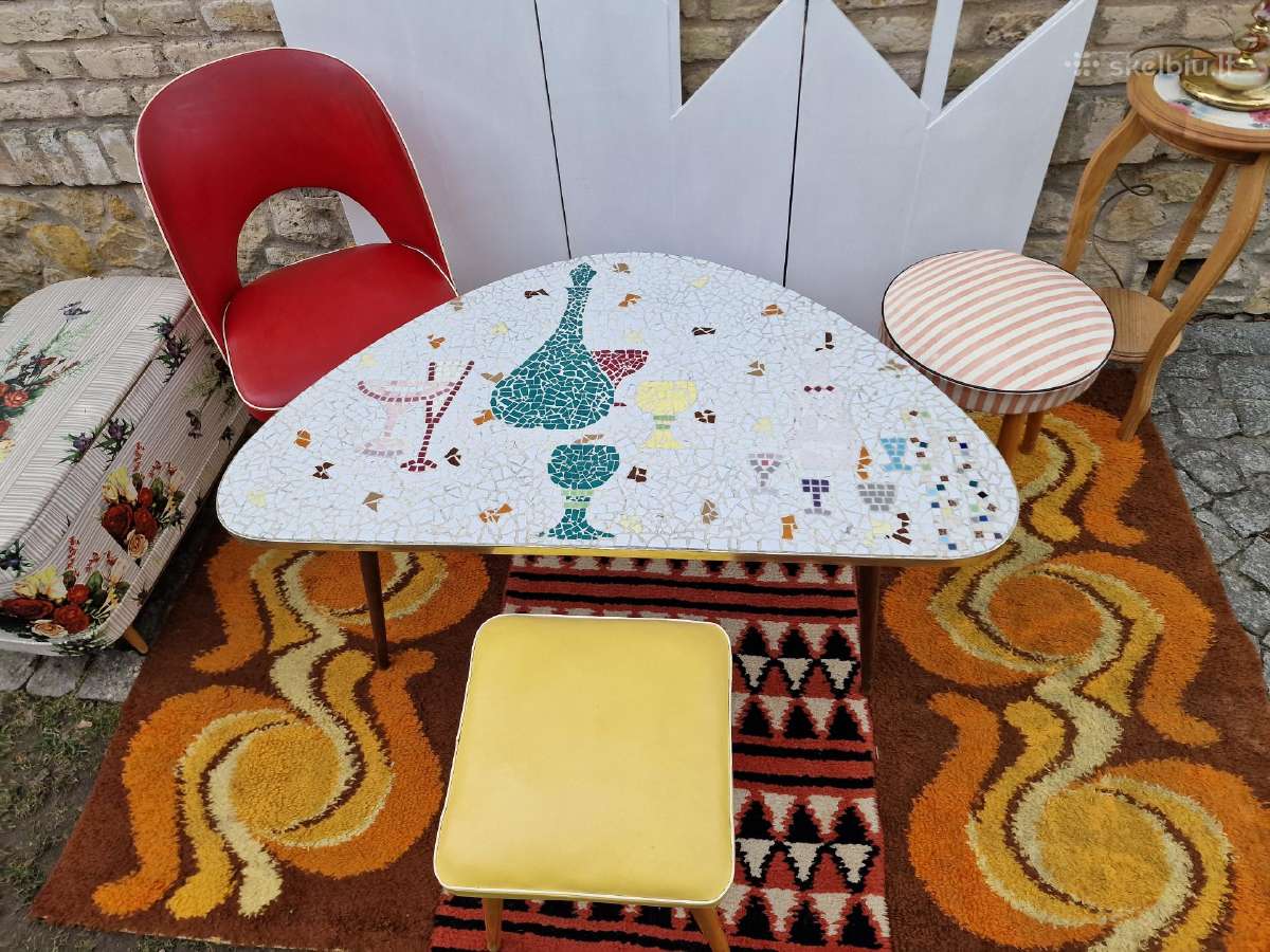 Vintažinis Mid Century keramikinis kavos staliukas - nuotraukos Nr. 30
