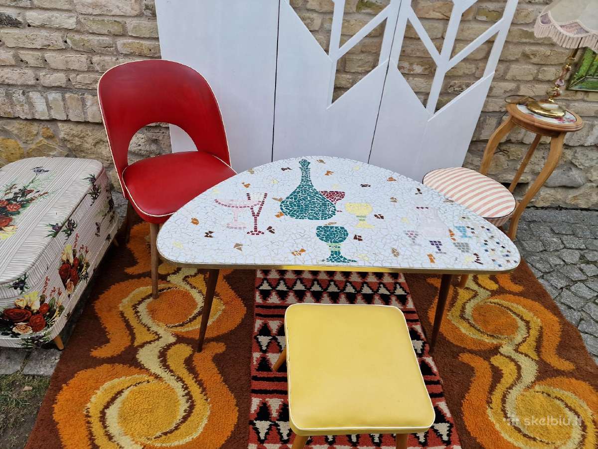 Vintažinis Mid Century keramikinis kavos staliukas - nuotraukos Nr. 31