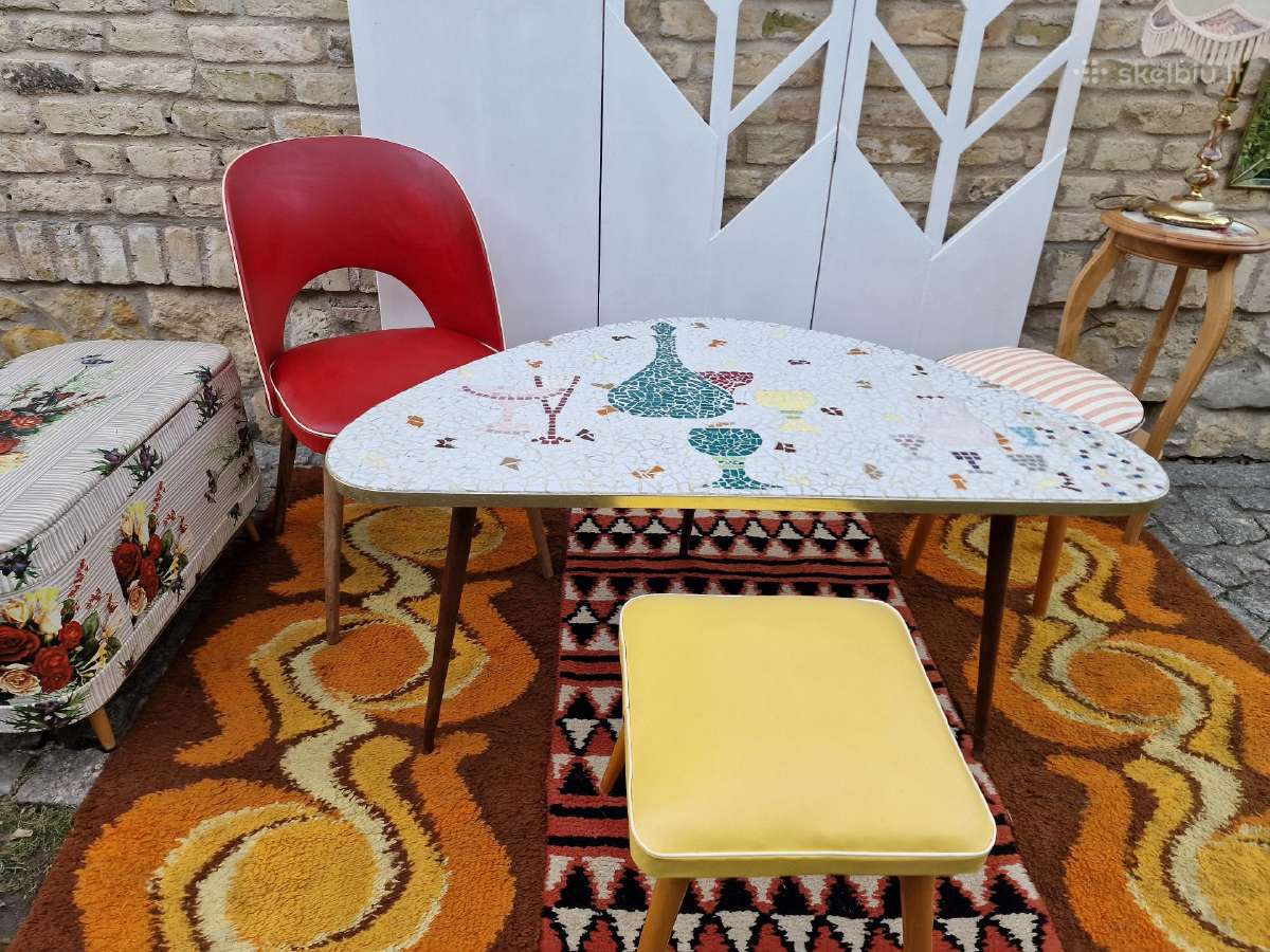 Vintažinis Mid Century keramikinis kavos staliukas - nuotraukos Nr. 32