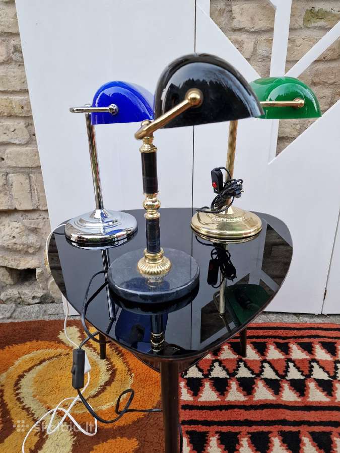 Vintažinės Mid Century "bankinės" stalo lempos - nuotraukos Nr. 2