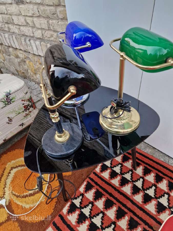 Vintažinės Mid Century "bankinės" stalo lempos - nuotraukos Nr. 5