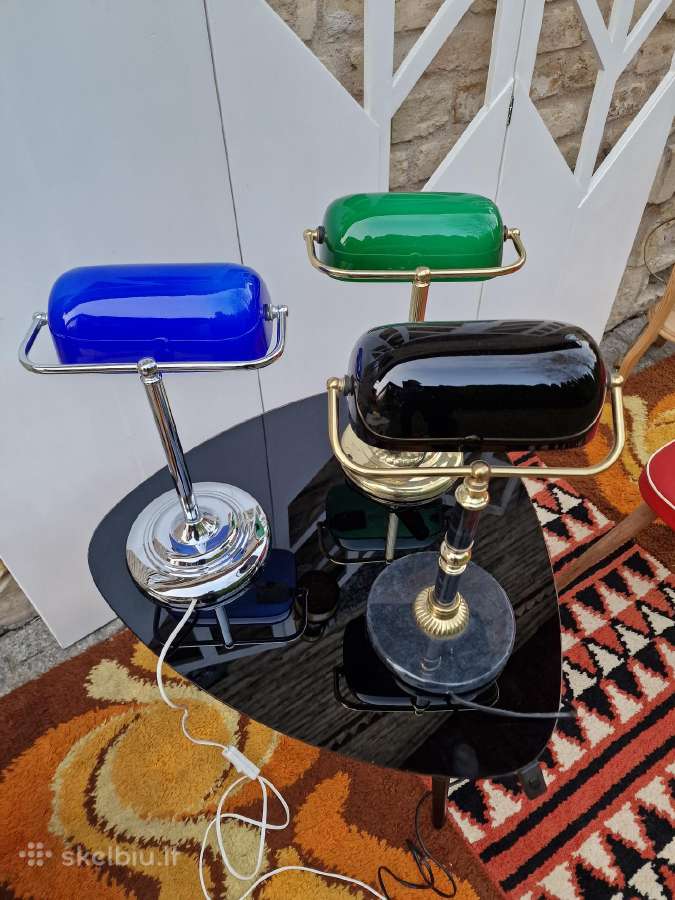 Vintažinės Mid Century "bankinės" stalo lempos - nuotraukos Nr. 6