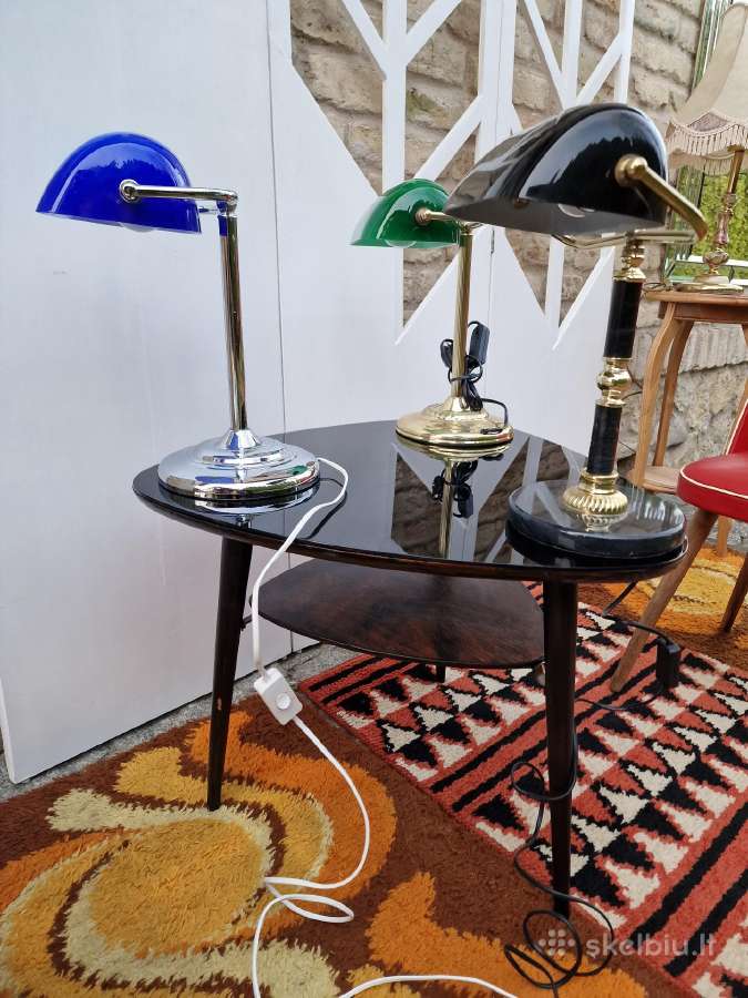 Vintažinės Mid Century "bankinės" stalo lempos - nuotraukos Nr. 8