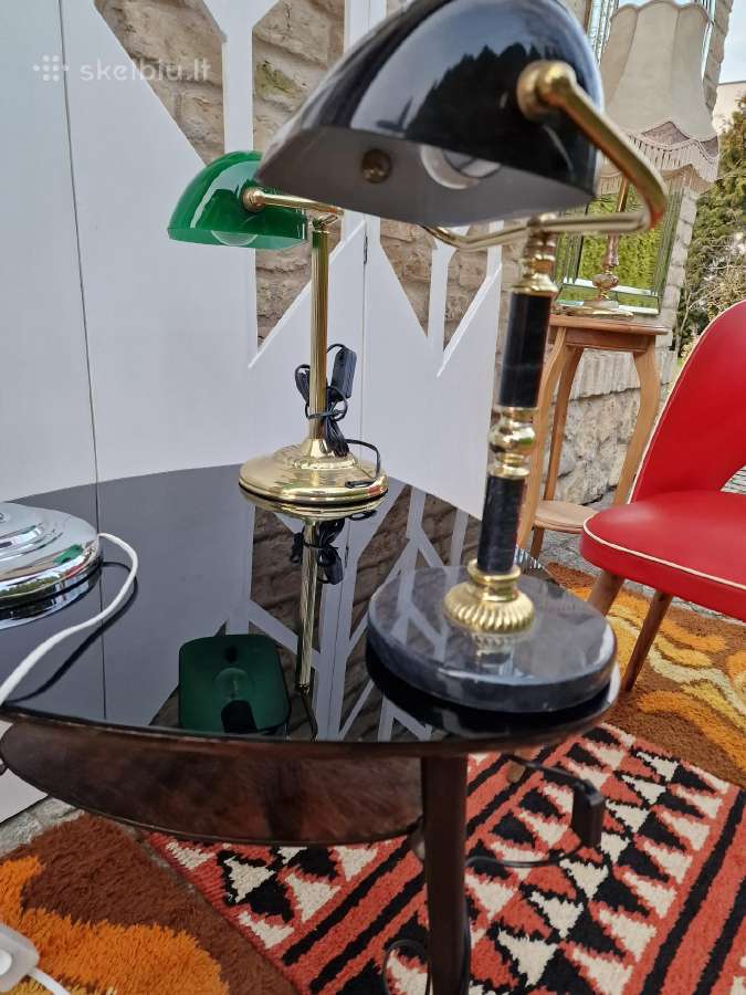 Vintažinės Mid Century "bankinės" stalo lempos - nuotraukos Nr. 9