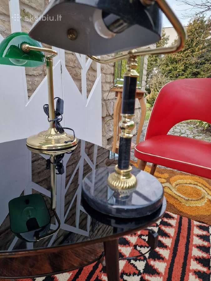 Vintažinės Mid Century "bankinės" stalo lempos - nuotraukos Nr. 12