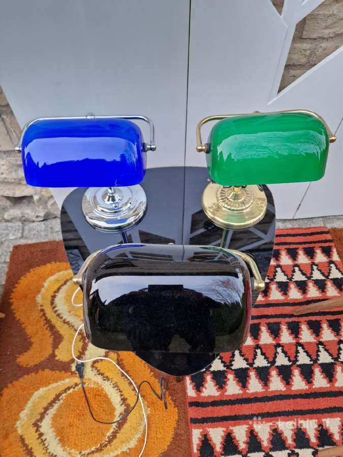 Vintažinės Mid Century "bankinės" stalo lempos - nuotraukos Nr. 15