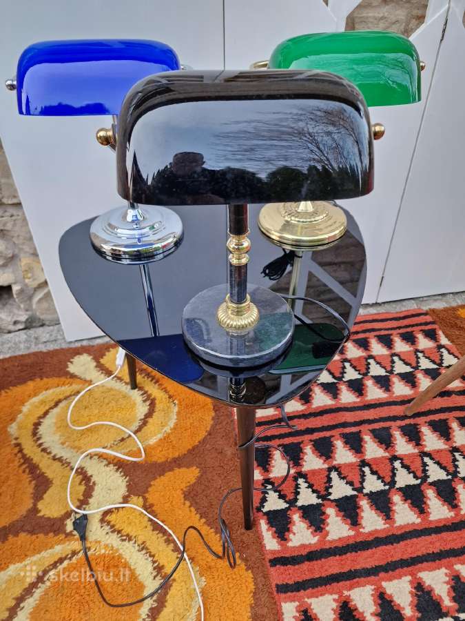 Vintažinės Mid Century "bankinės" stalo lempos - nuotraukos Nr. 17
