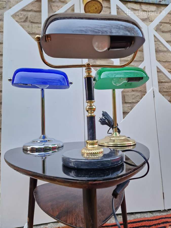 Vintažinės Mid Century "bankinės" stalo lempos - nuotraukos Nr. 19