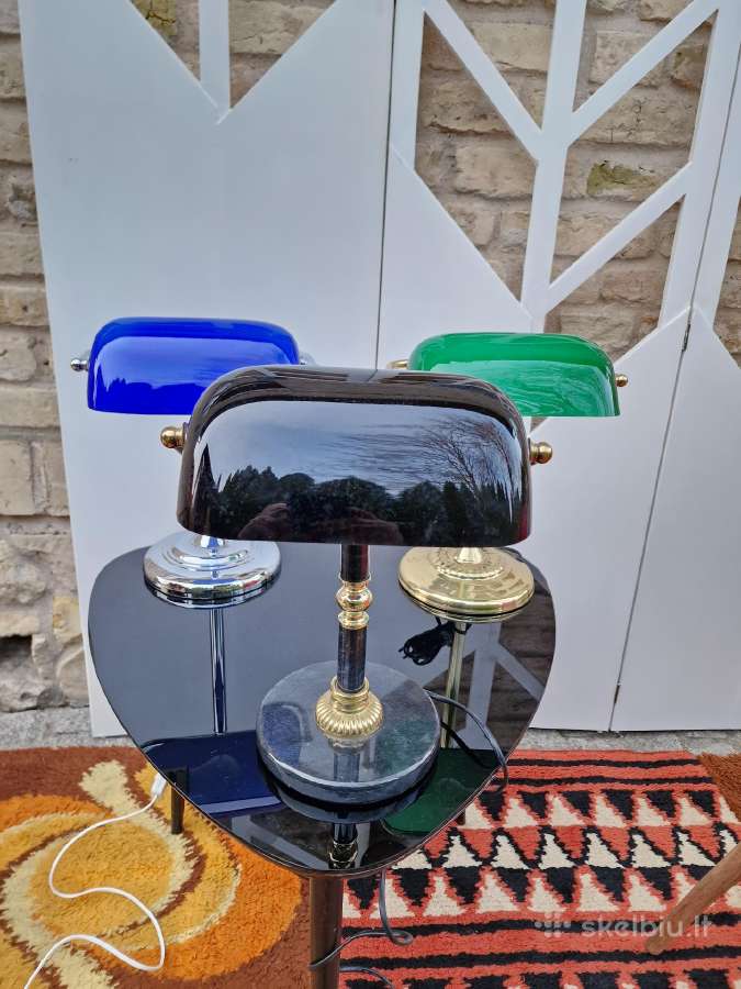 Vintažinės Mid Century "bankinės" stalo lempos - nuotraukos Nr. 21