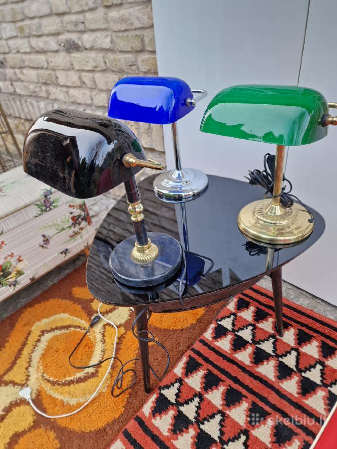Vintažinės Mid Century "bankinės" stalo lempos - nuotraukos Nr. 23