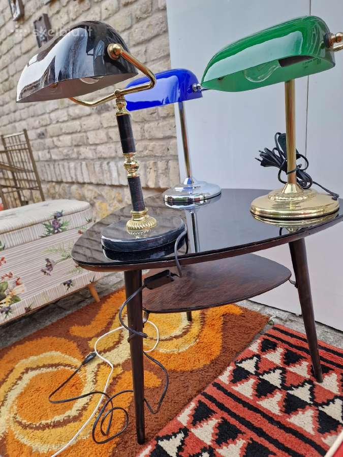 Vintažinės Mid Century "bankinės" stalo lempos - nuotraukos Nr. 24