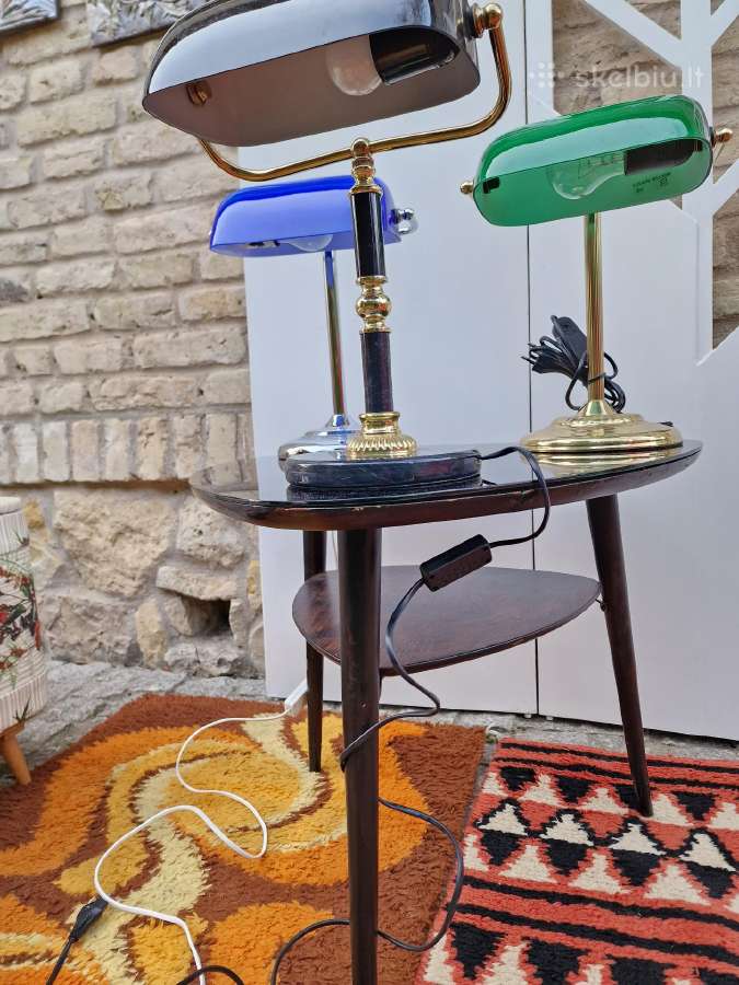 Vintažinės Mid Century "bankinės" stalo lempos - nuotraukos Nr. 25