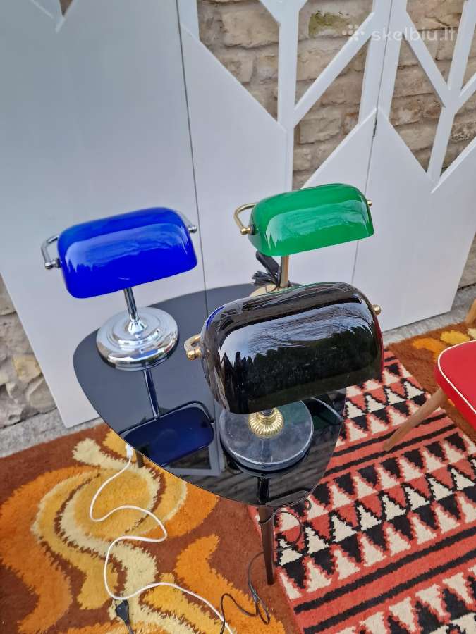 Vintažinės Mid Century "bankinės" stalo lempos - nuotraukos Nr. 26