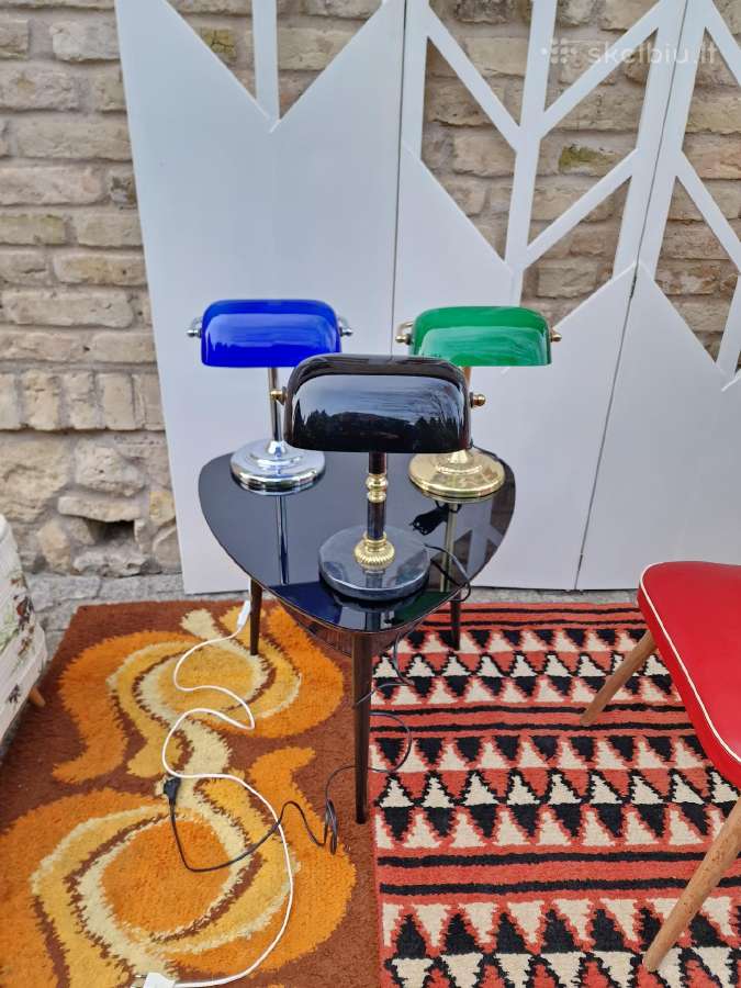 Vintažinės Mid Century "bankinės" stalo lempos - nuotraukos Nr. 27