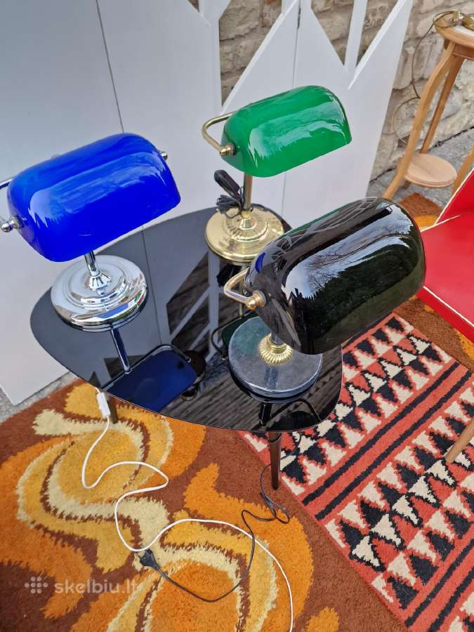 Vintažinės Mid Century "bankinės" stalo lempos - nuotraukos Nr. 29