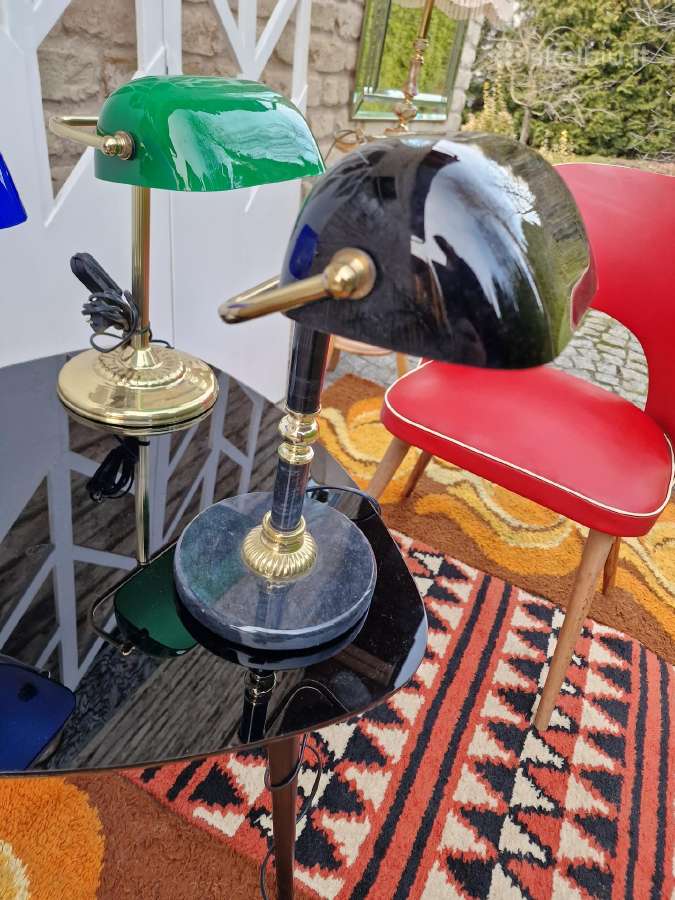 Vintažinės Mid Century "bankinės" stalo lempos - nuotraukos Nr. 32