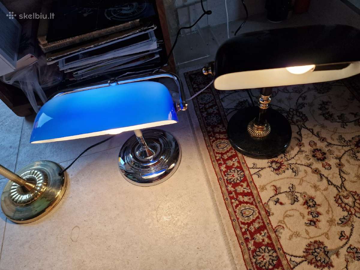 Vintažinės Mid Century "bankinės" stalo lempos - nuotraukos Nr. 34