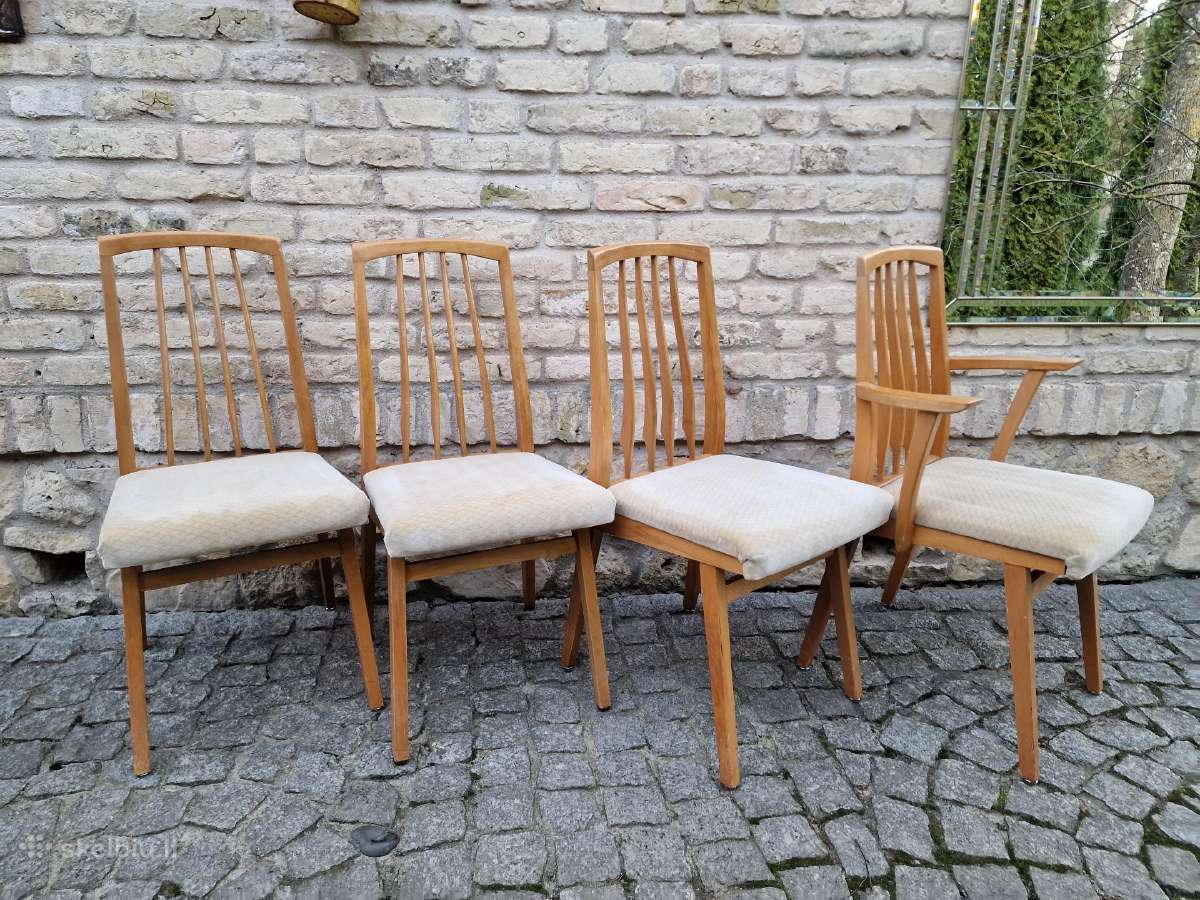Vintažinės Mid Century bukmedžio kėdės Casala