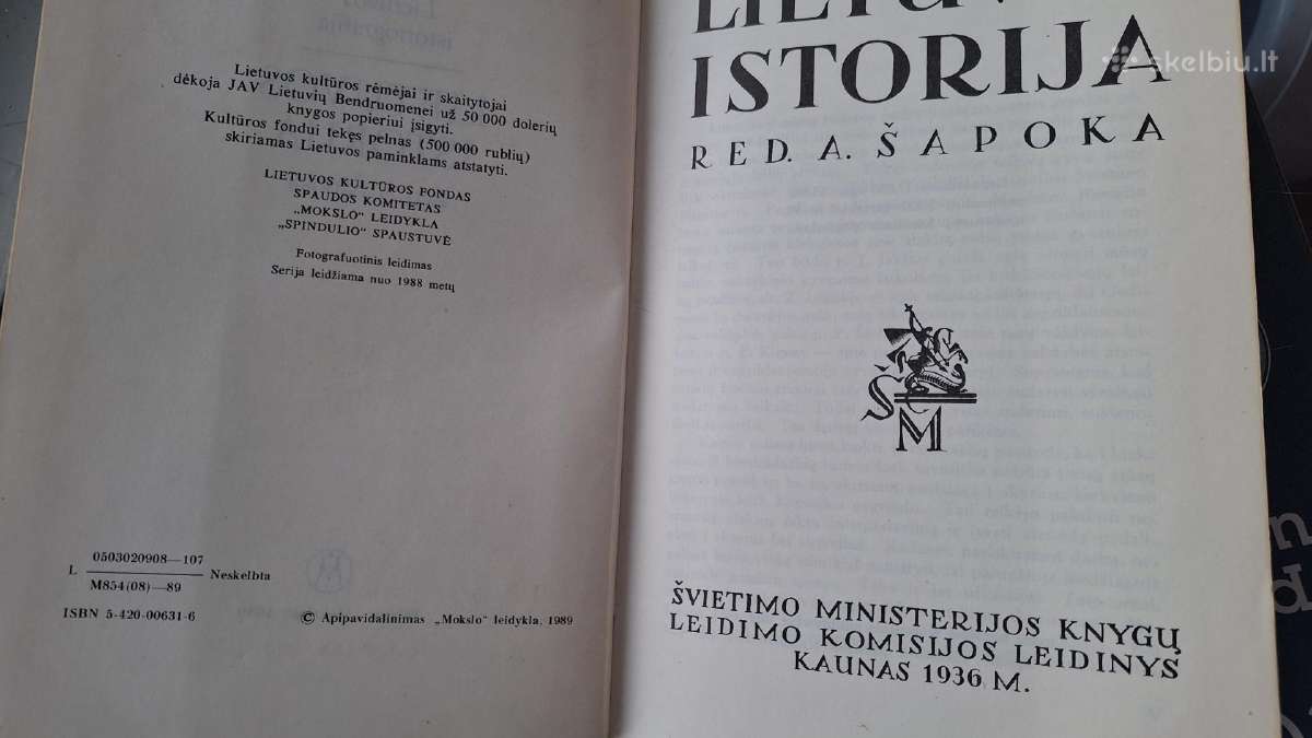 A. Šapokos "Lietuvos istorija" 1989 m. - nuotraukos Nr. 4