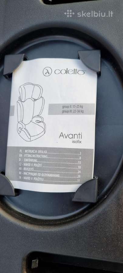 Kėdutė Colleto Avanti 15-36kg - nuotraukos Nr. 4