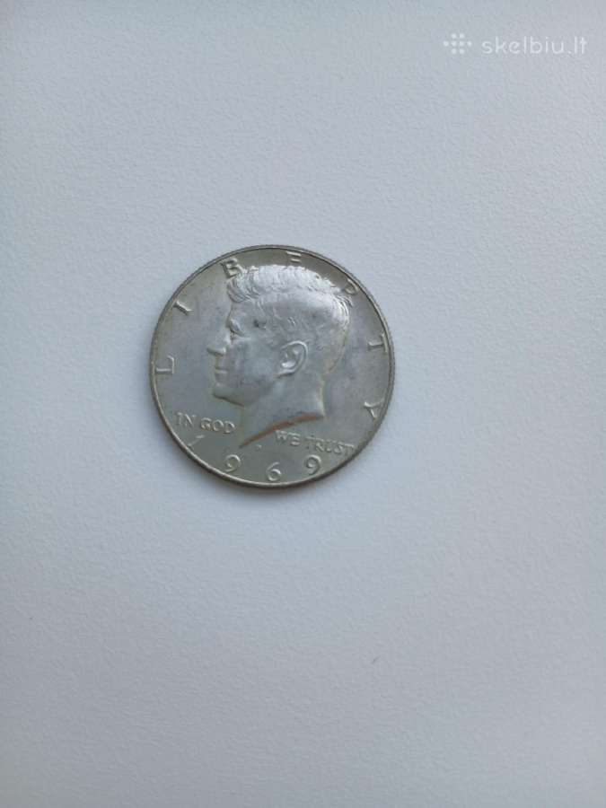 Sidabras JAV Half Dollar 1969 D (Kenedis)