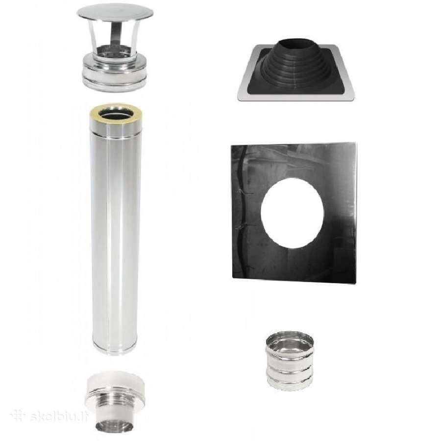 Izoliuotas kaminas D115/210mm, 1m, kompl (+Master