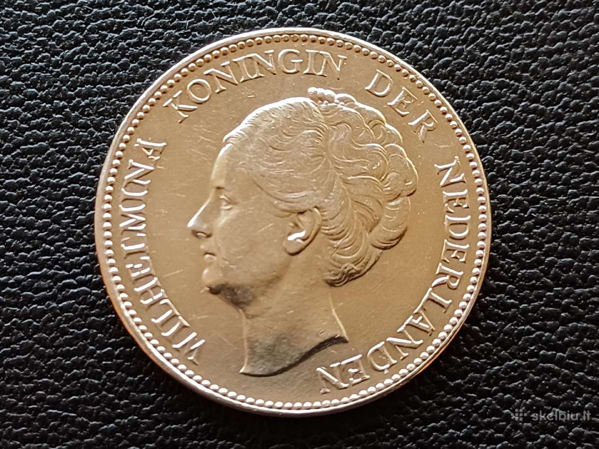 (501) 1 guldenas 1931m. Nyderlandai sidabras. - nuotraukos Nr. 2