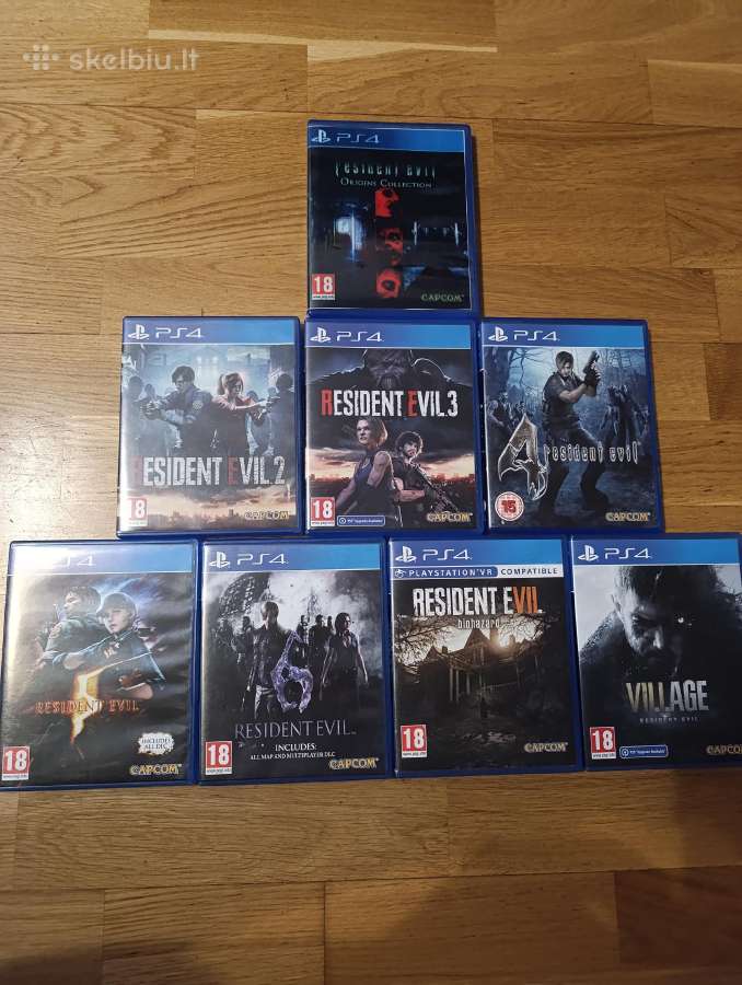 Resident evil nuo 0 iki 8 dalies, 100€.